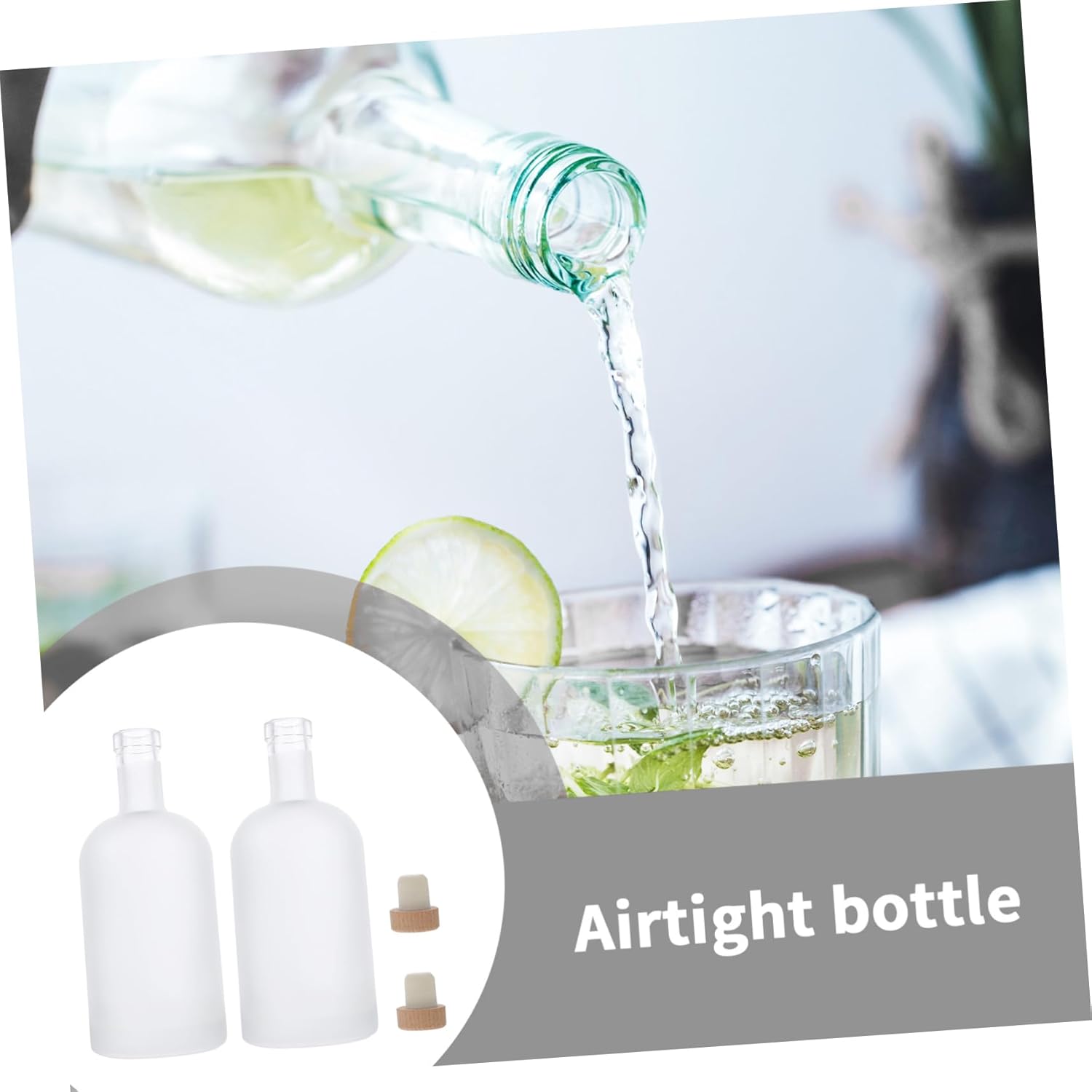 2pcs Frosted Wine Bottles Reusable Airtight Bottles with Cork for Diy Brewing and Beverages Parties Picnics and Gatherings