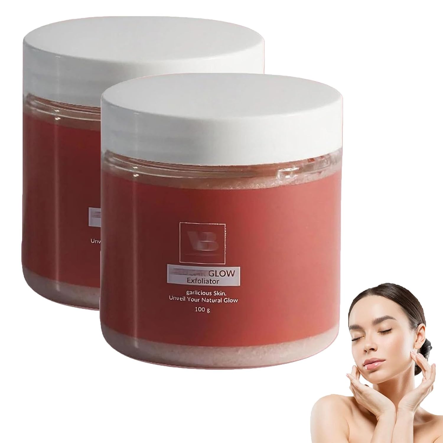 Glow Blanqueador Y Exfoliante, Glow Blanqueador Y Exfoliante, Sugar Facial Scrub, Organic Face & Body Scrub for Smoother Skin (2Pcs)