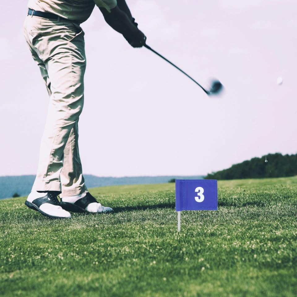 BESPORTBLE 3Pcs Golf Flags, Oxford Cloth Marking Flags Lightweight Training Targets for Indoor and Outdoor Use, Blue (6.69 X 4.92 Inches)