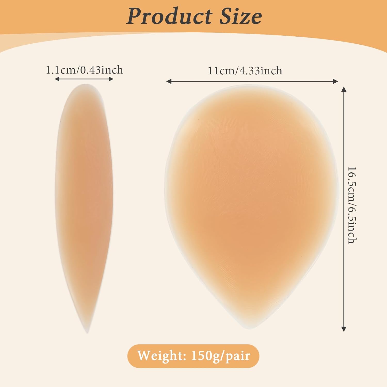 Silicone Hip Pads,Hip Dip Pads Adhesive for Women Reusable Butt Lift Enhancer Pad for Crossdressers Underwear Brown - Image 3