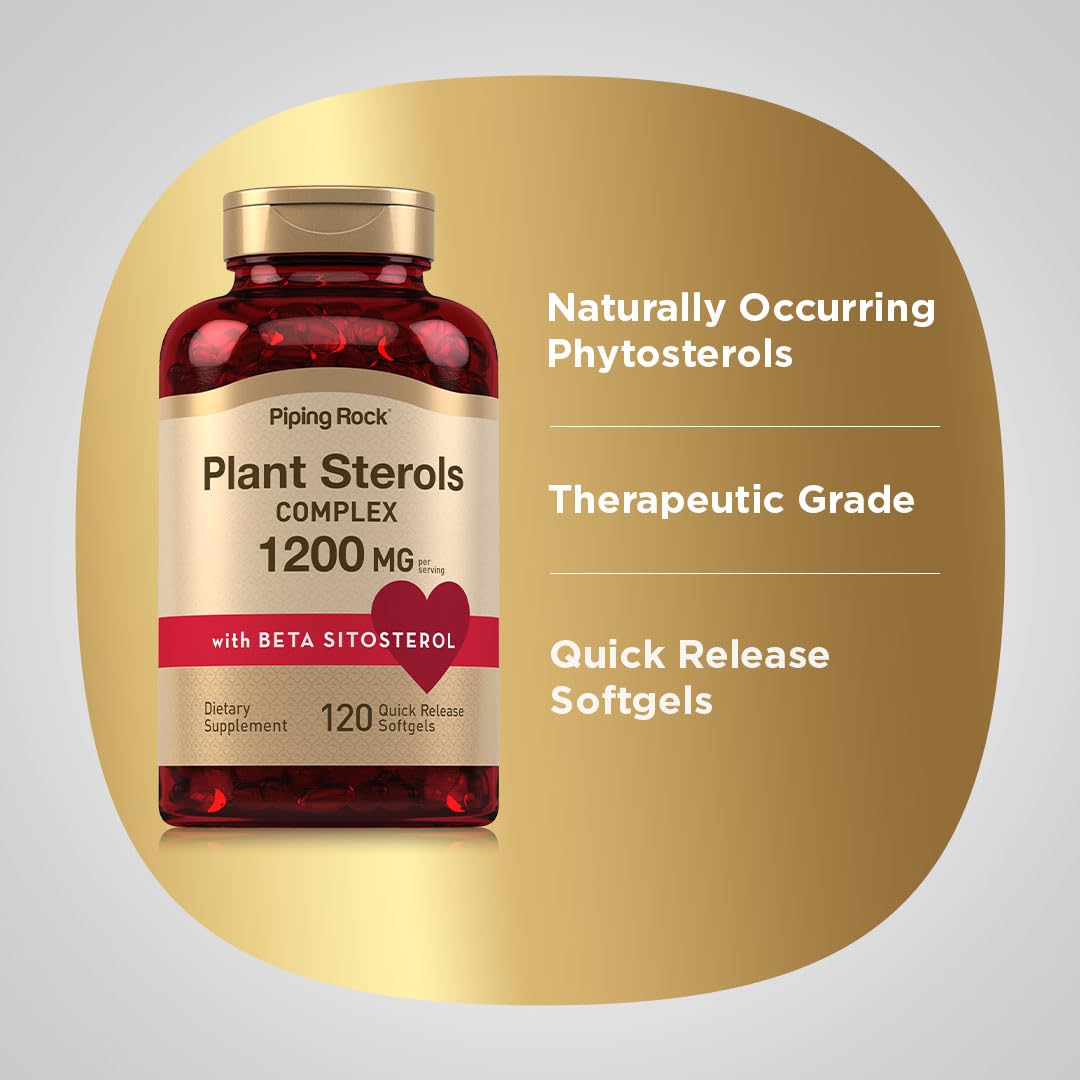 Piping Rock Plant Sterols Supplement | 1200 mg | 120 Softgels — Amazon image 4