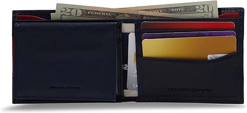 Vista 67 de Tommy Hilfiger Cartera de piel auténtica para hombre con ventana de identificación y múltiples ranuras para tarjetas Negro Cambridge