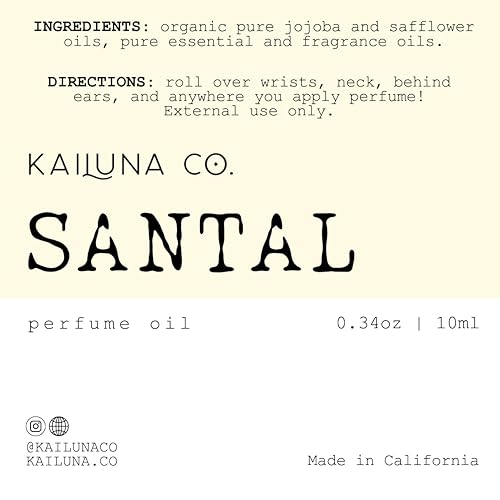 Miniatura 7 de Santal Perfume Roll On with Pure Organic Jojoba Oil, Alcohol Free, Eau de Toilette, Made in California 33