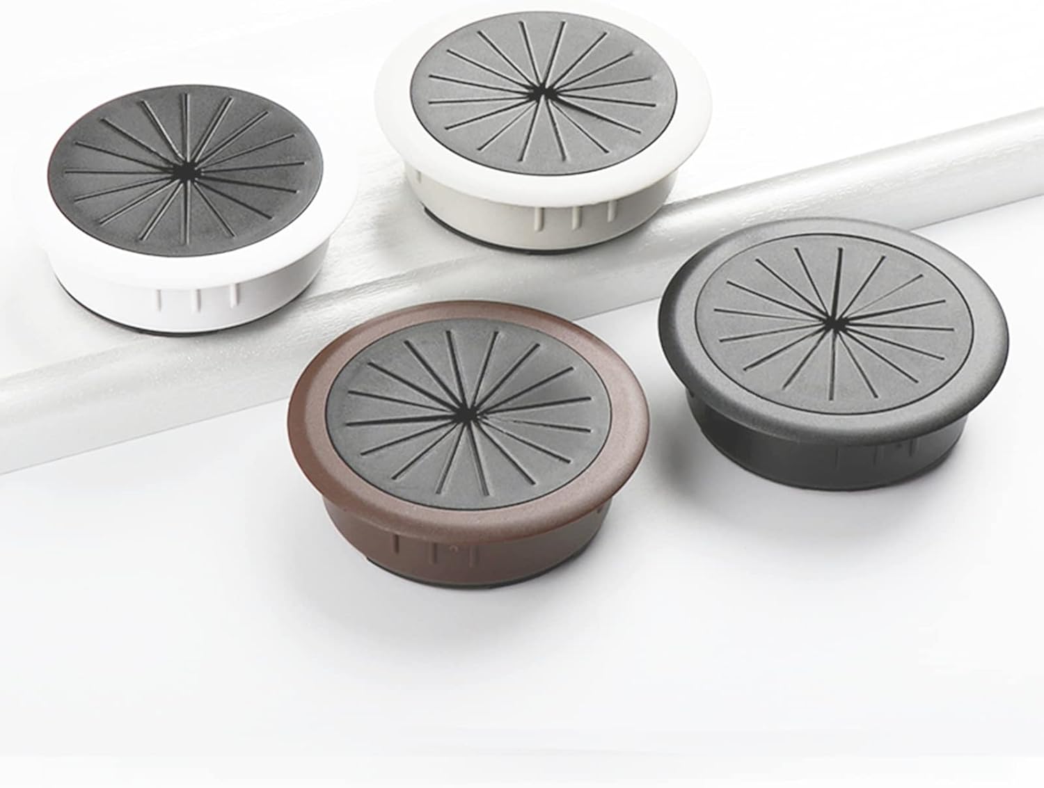 Helonge Desk Grommet, 4 Pcs 2 Inches Desk Cable Wire Grommet Cord PC Computer Desk