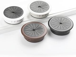 Helonge Desk Grommet, 4 Pcs 2 Inches Desk Cable Wire Grommet Cord PC Computer Desk Plastic Grommet Desk Table Grommet Cable Tidies Desk Caps Desk Surface Port Hole Covers (White)