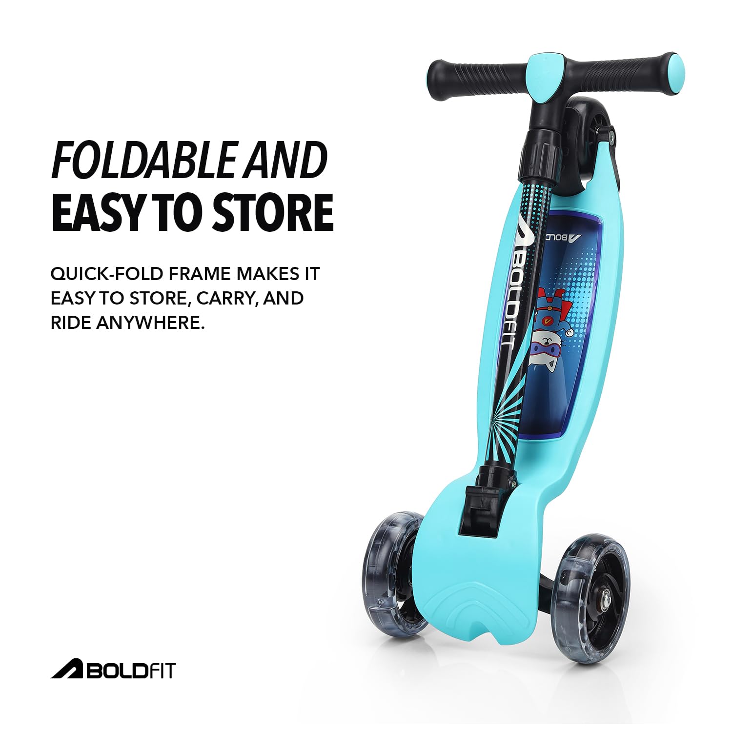 Boldfit Kids 3 Wheel Scooter - LED Lights & Foldable! -4 Boldfit Kids 3 Wheel Scooter - LED Lights & Foldable! -4