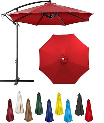 6.6ft/8.9ft/9.8ft Patio Umbrella Replacement Canopy,8 Ribs Garden Umbrella Canopy Cover,Sun Protection and Waterproof Replacement Parasol Fabric Cover,Canopy Only