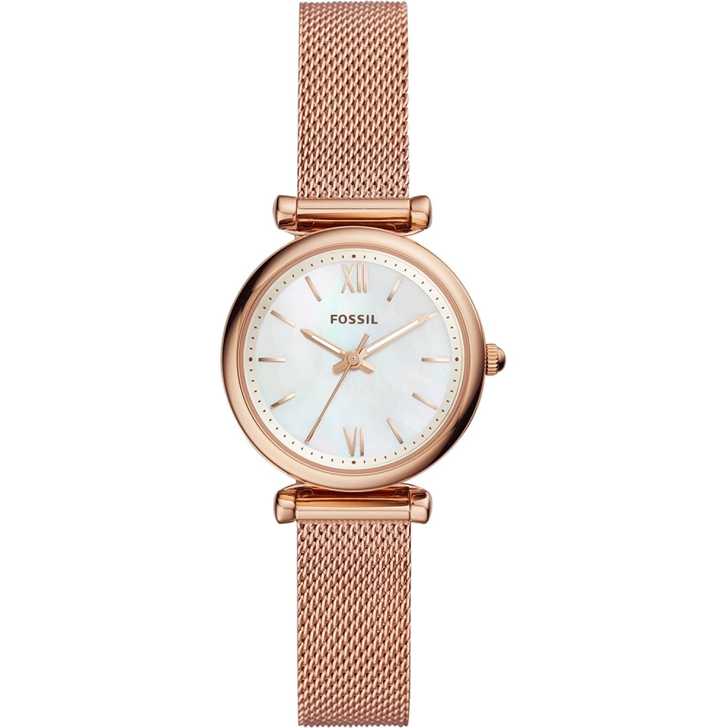 Fossil Carlie Damen-Armbanduhr mit Perlmutt-Zifferblatt, Edelstahl, ES4433, Armband, Armband