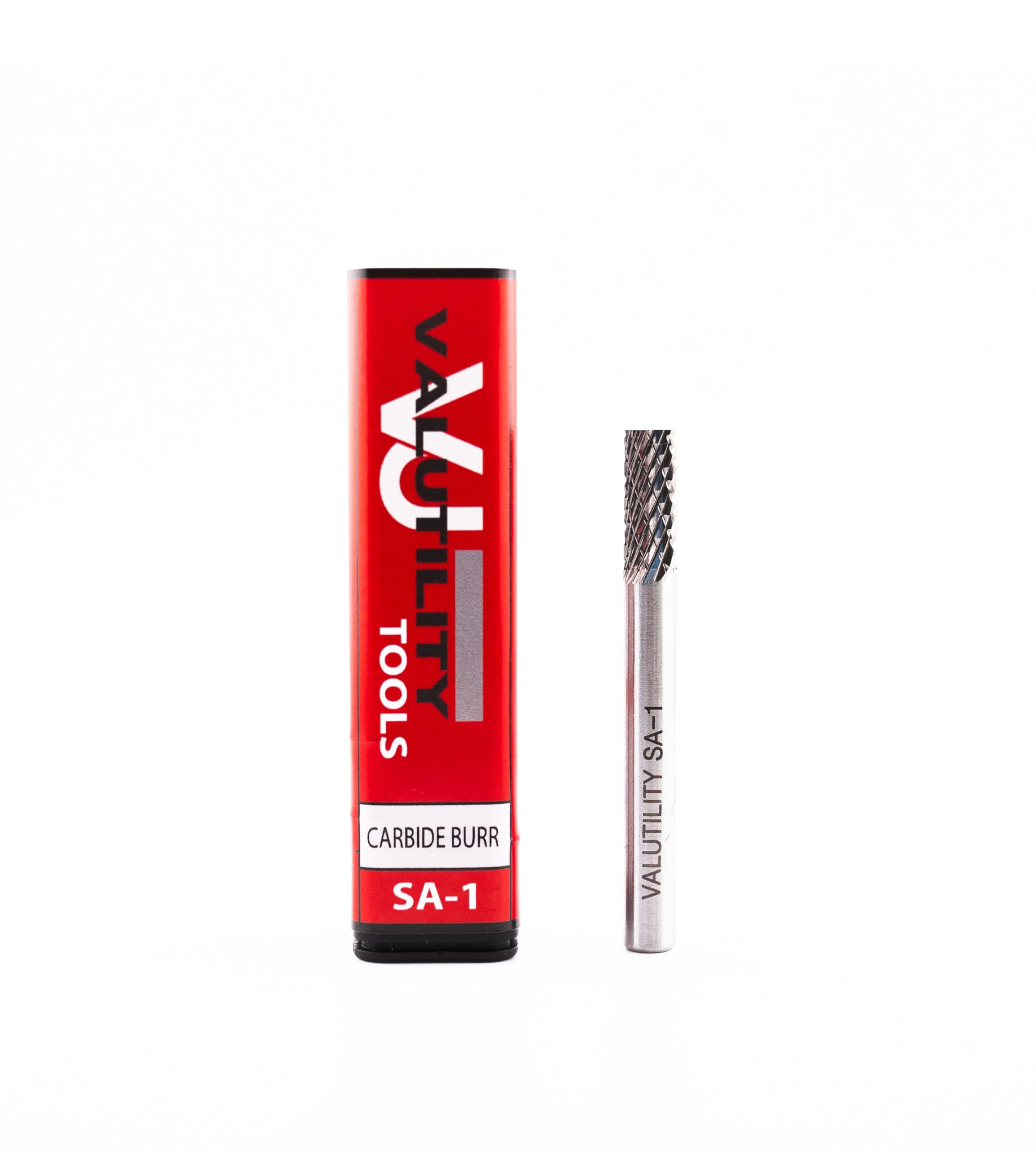 VALUTILITY 1/4" Shank Carbide Burr SA-1 - Double Cut Cylinder Shape, for Metal/Wood Carving, Die Grinders, DIY - 1 Pack