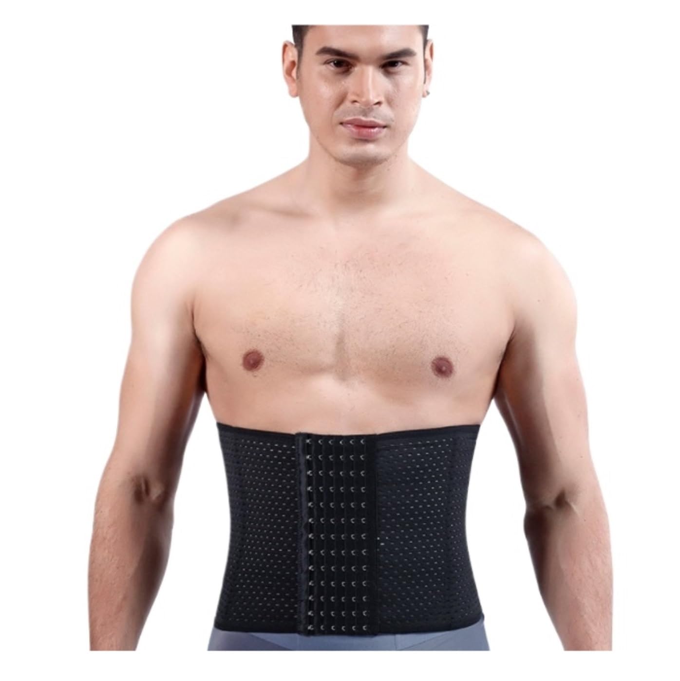 Faja Lumbar Faja Moldeadora De Abdomen, Faja De Compresión para Adelgazar El Abdomen, Faja para Hacer Ejercicio, Faja Deportiva, Faja Adelgazante Corporal Cinturón Apoyo Lumbar(Black,Large)