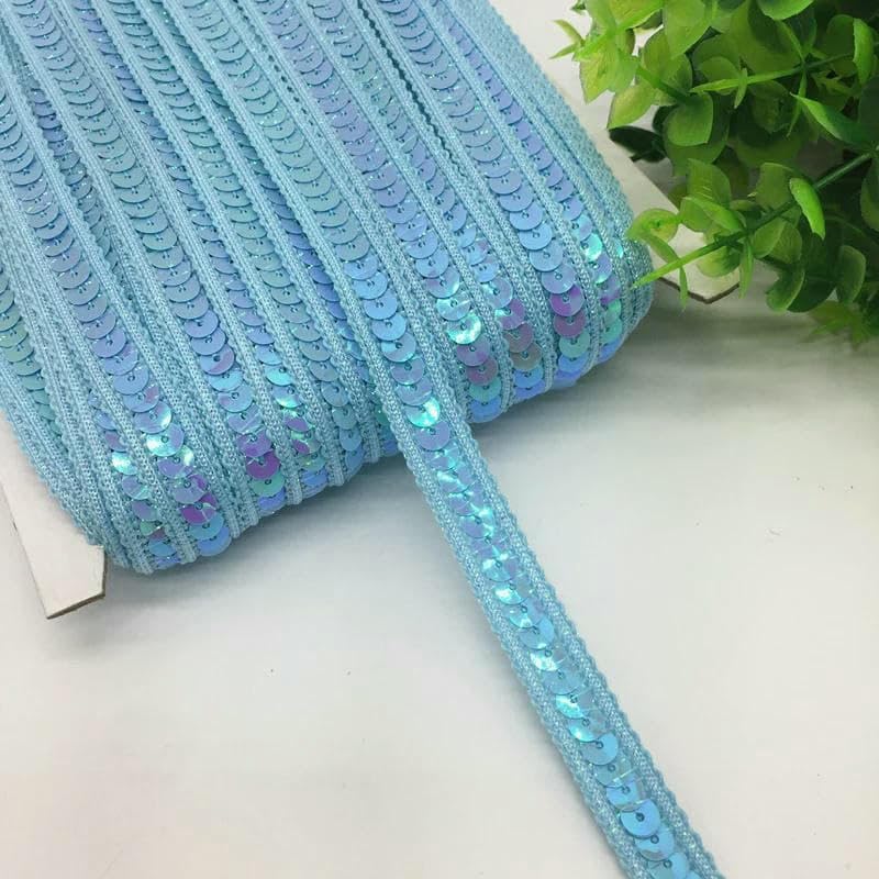 Sequin Ribbon Trimming, 3 Yards 13.0mm Sequins Ribbon Trim Multicolor for Dress Bridal Sewing DIY Accessories(Pink)