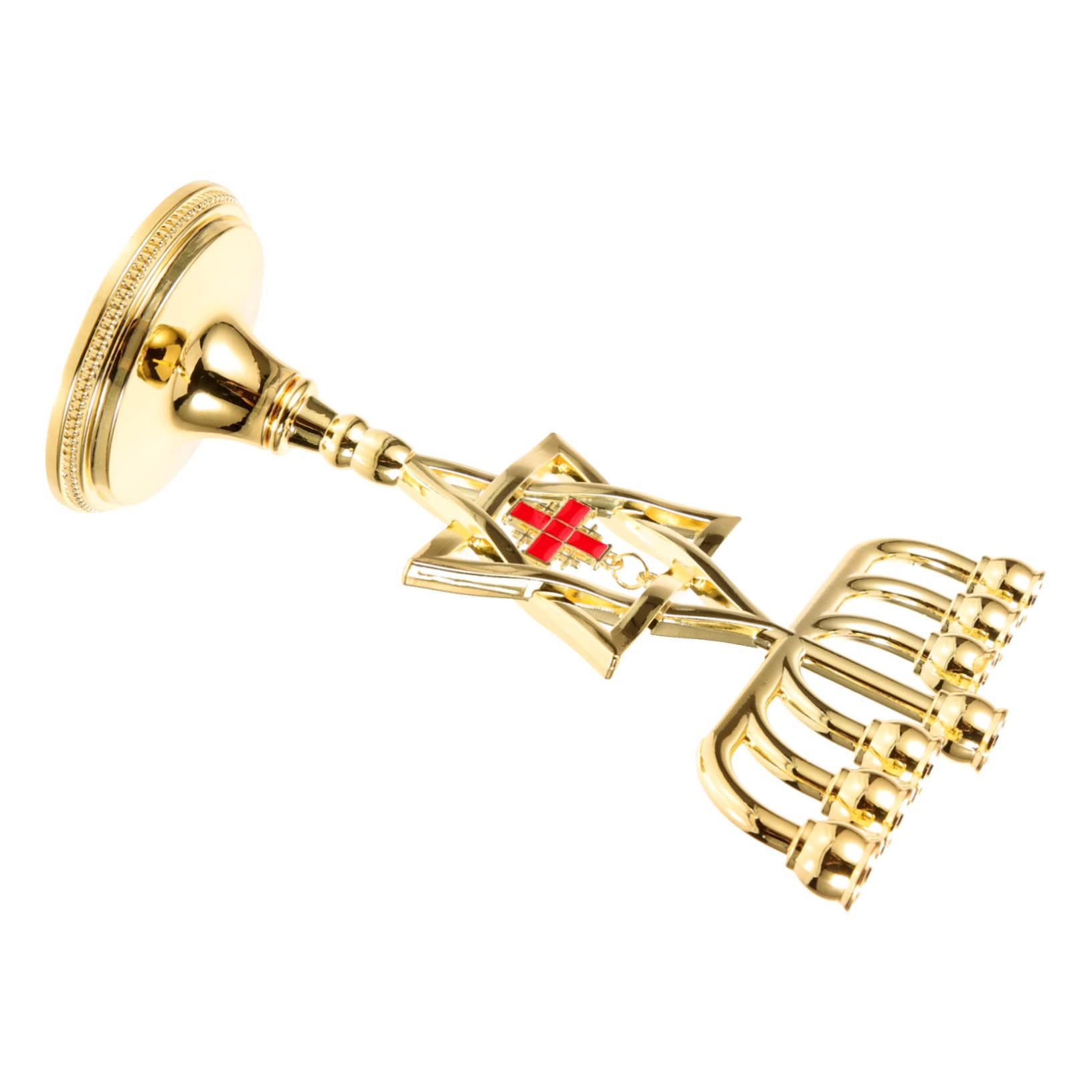 Cabilock Cross Pendant Candle Holder Desktop Candle Holder Ornament 7 Branch Candle Stick Desktop Adornment Metal Candlestick Ornaments Vintage Ornaments 7 Branch Stand Desktop Decoration