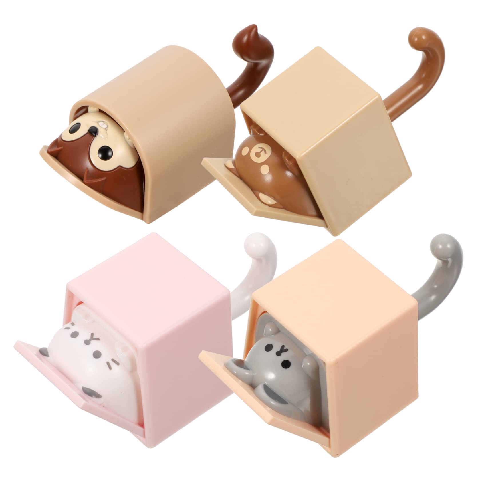Luxshiny 2 Series Ganchos De Pared Adhesivos De Animales Colgadores Decorativos De Pared Para Abrigos Y Llaves Diseño Infantil Naranja Café Marrón Y Rosa Para Baños Y Entradas 4 Piezas X 2
