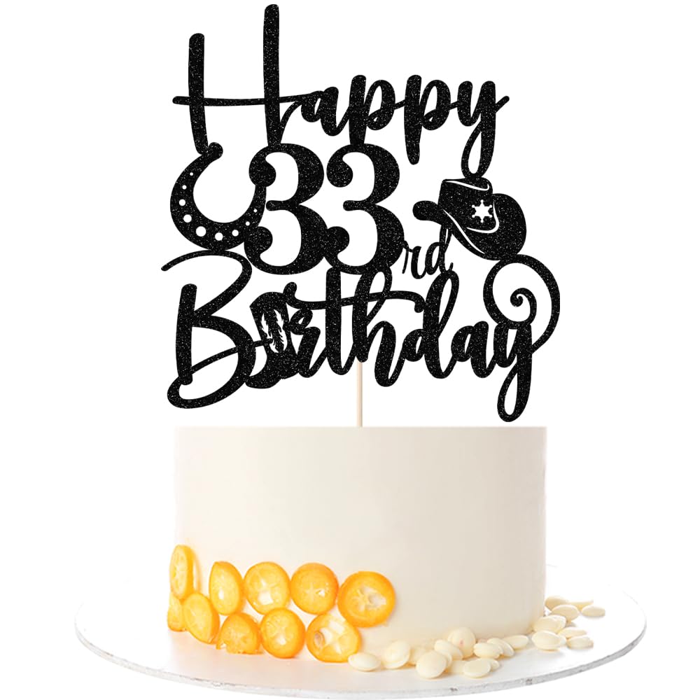Kaoenla Cowboy Cake Topper-cowboy theme Happy 17th Birthday Decor,17th Birthday/Anniversary Party Decorations (33rd) — image 1