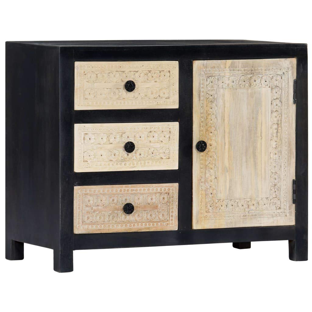 Table d'appoint en bois sculpté gris pour un intérieur chaleureux