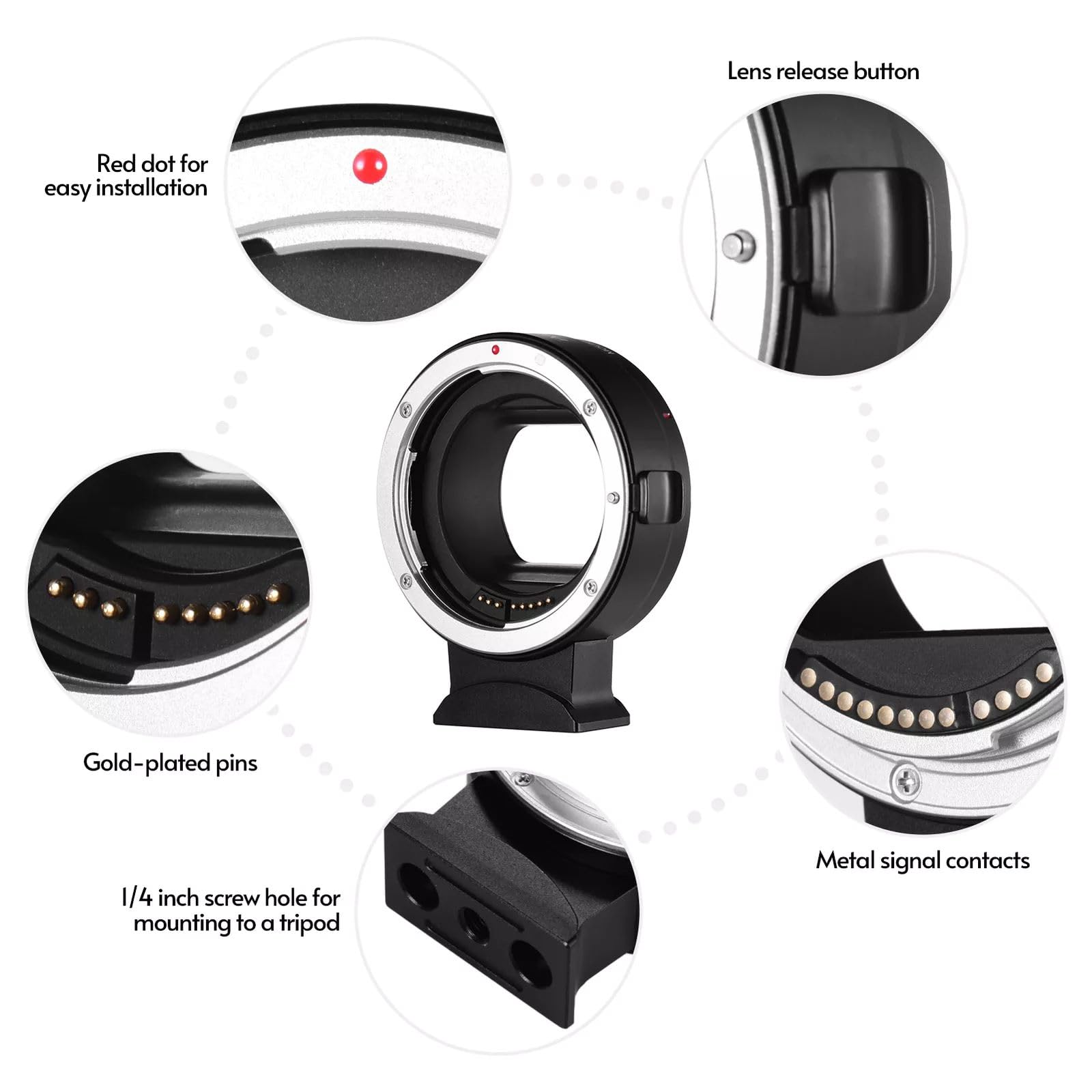 Adaptateur de monture d'objectif EF-EOS R pour objectif Canon EF EF-S vers EOS R RF Focus Mount