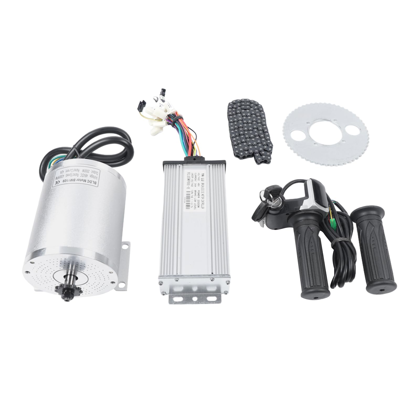 Electric Bike Kit, 48V 2000W Electric Brushless DC Motor Complete Kit 4300rpm High Speed M0tor w/LCD Throttle 3 Speeds E1ectric Bike Motor Kit for Electri1c Scooter Bicycle Motorcycle Mid Drive Motor
