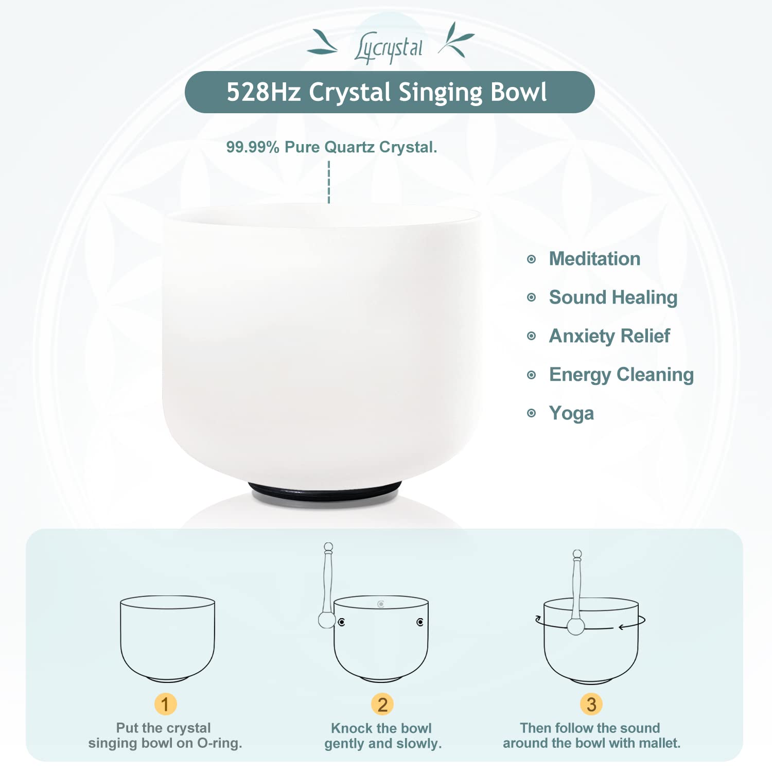 Amazon | Lycrystal シンギングボウル 528Hz 8インチ Cノートサウンド