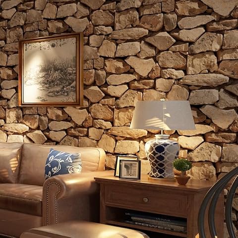 Snewvie 3D Brown Brick Effect Wallpaper Cover