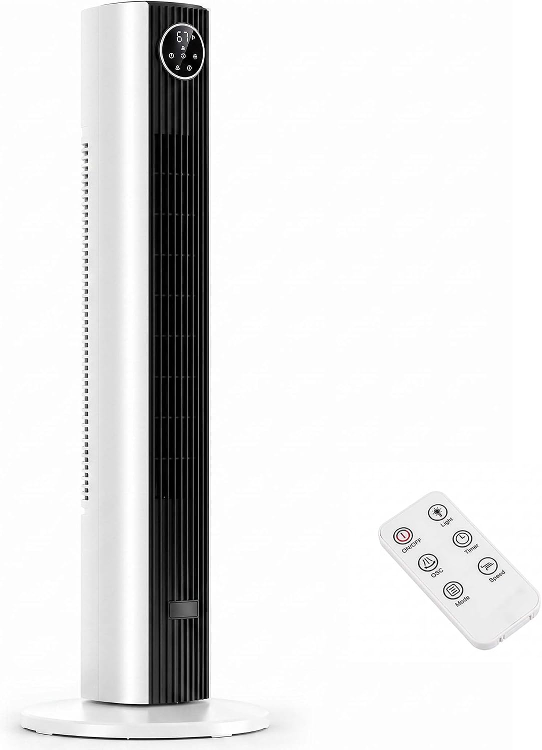 Antarctic Star Tower Fan for Bedroom, 36 Inch Quiet Standing Cooling Fan with 3 Speeds 2 Modes, 23ft/s Velocity, 12H Timer, 85° Oscillating Bladeless Floor Fan with Remote for Home Office Dorm