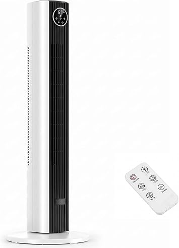 Antarctic Star Tower Fan for Bedroom, 36 Inch Quiet Standing Cooling Fan with 3 Speeds 2 Modes, 23ft/s Velocity, 12H Timer, 85 Oscillating Bladeless Floor Fan with Remote for Home Office Dorm