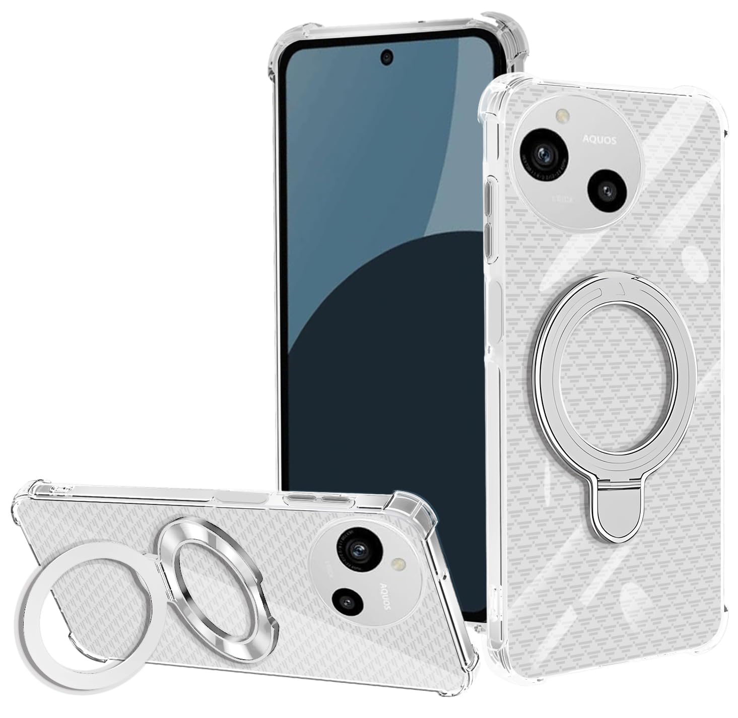 AQUOS sense10/AQUOS sense9 ケース クリア MagSafe対応 リング付き 縦横両対応 透明 TPU 柔軟性 薄型 軽量 指紋防止 黄ばみ防止SH-53E SHG14 SH-M29 スマホケース 耐衝撃 落下防止 滑り止め 防塵 一体型 携帯便利 ストラップホール付き アクオスセン 9/10 カバー マグネット搭載 車載ホルダー 対応