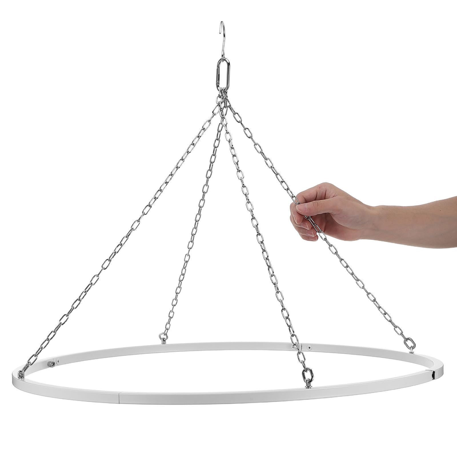 Luxshiny Support de Suspension pour Voilage de Plafond avec Anneaux Amovibles Cadre Robuste Métal pour Décoration Intérieure