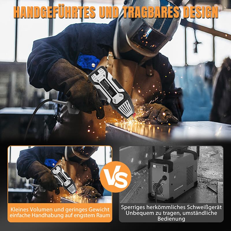 Handschweißgerät, 220V/3000W 200A Elektroden Schweißgerät mit 6 Stromstärkenverstellung, IGBT Inverter ARC Tragbare Schweißmaschine für 2,4-3,2mm Elektroden, Reparaturen Professionelle Schweißprojekte