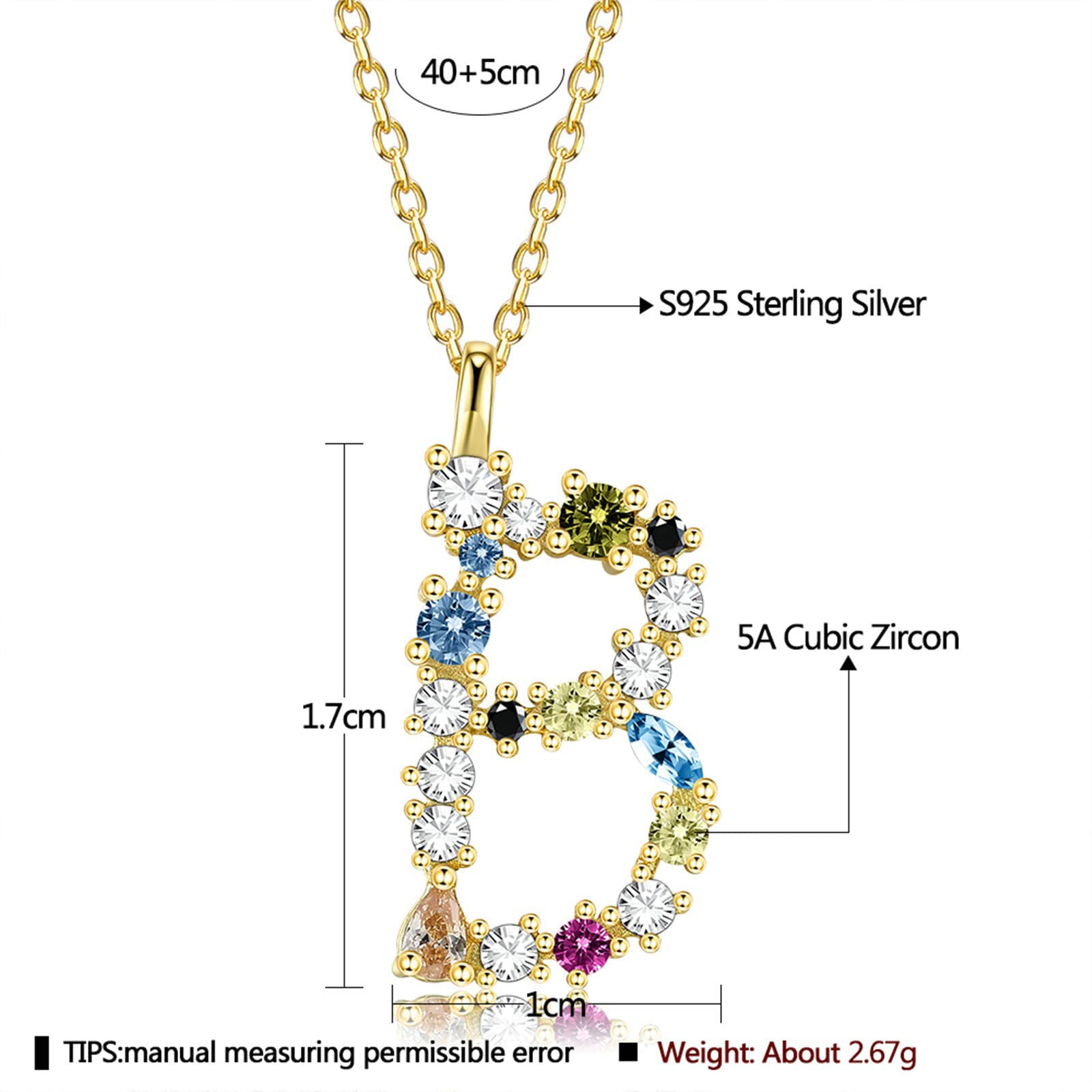 Collares de boda para mujer, collar de mujer 925, collares con colgante de 26 letras, Circonia cúbica