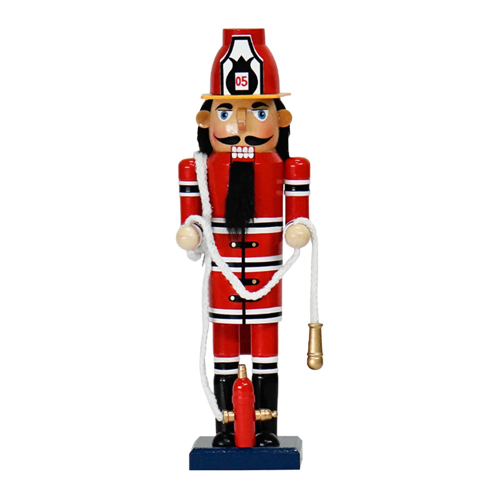 Inacmwih Red Firefighter Nutcracker Statue Gift Christmas Figurine For Table Centerpieces