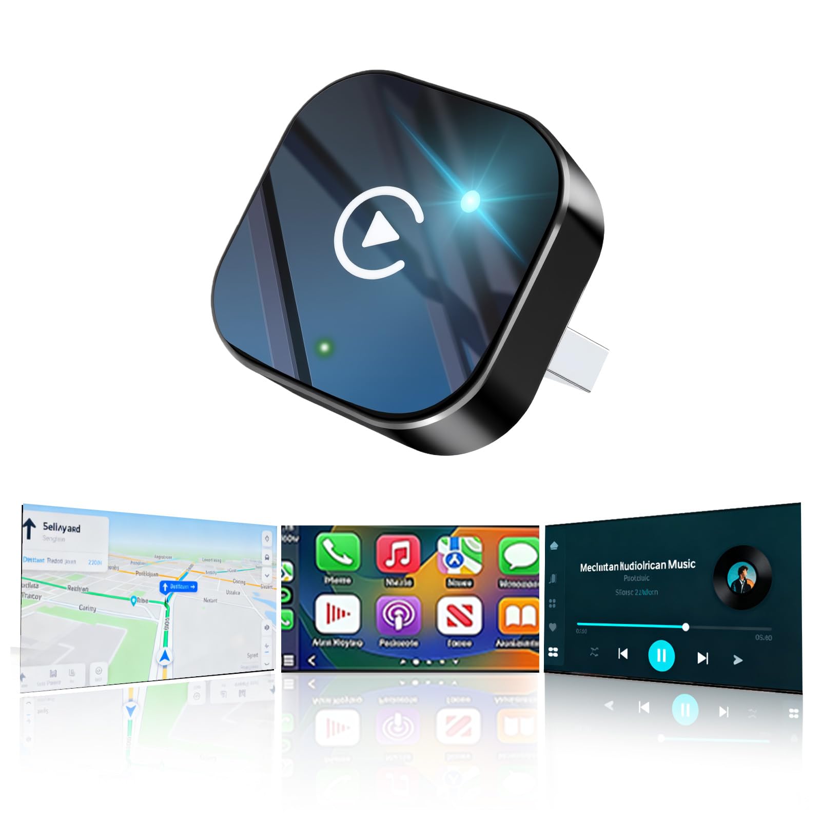 Photo 1 of Upgraded Wireless CarPlay Adapter with Stronger Compatibility and More Stable Connection. Compatible with Apple iPhone and Android Phones, Compact and Portable. Stable CarPlay & Android Connection