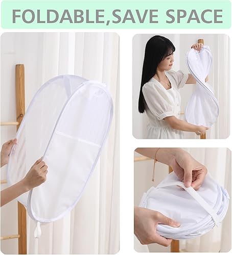 Miniatura 5 de HONOMA Solidly Handy - Cesta desplegable de malla para lavandería, plegable, ligera, para lavar, almacenamiento de ropa duradera para habitación de