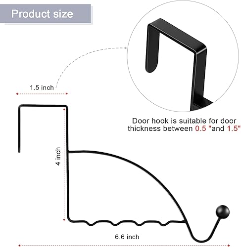 Miniatura 2 de Hotop 2 ganchos para colgar sobre la puerta, ganchos resistentes para colgar en la puerta, organizador de almacenamiento para ropa, abrigos,