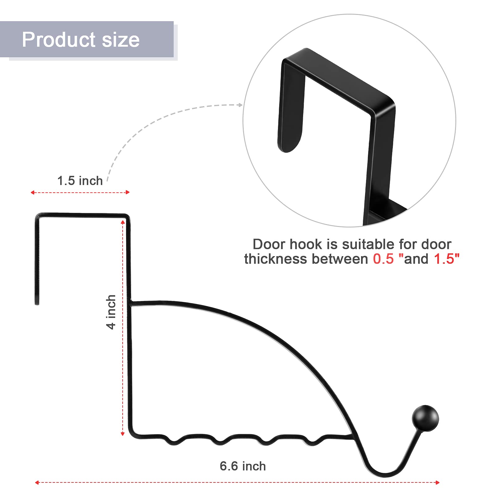 Hotop 4-Piece Over The Door Hooks - Multi-Hanger Storage Organizer For Coats, Hats, Bags, Towels (Bronze Finish) - View #7