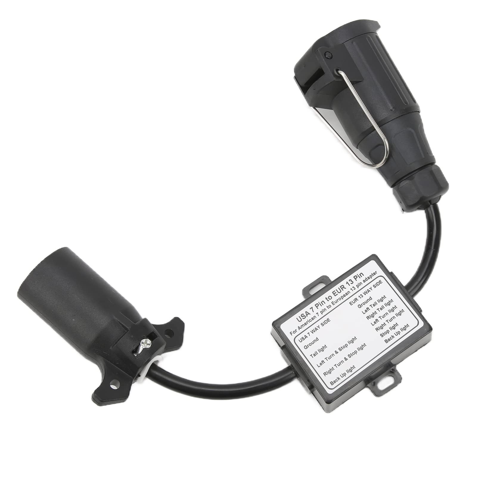Adapter 7-pin do 13-pin Złącza Przyczepy do Pojazdów | Ciało Plastikowe, Pokrywa Przeciwkurzowa, Plug and Play, podział Sygnału Stop, Użycie w Samochodach Ciężarowych, Konwerter