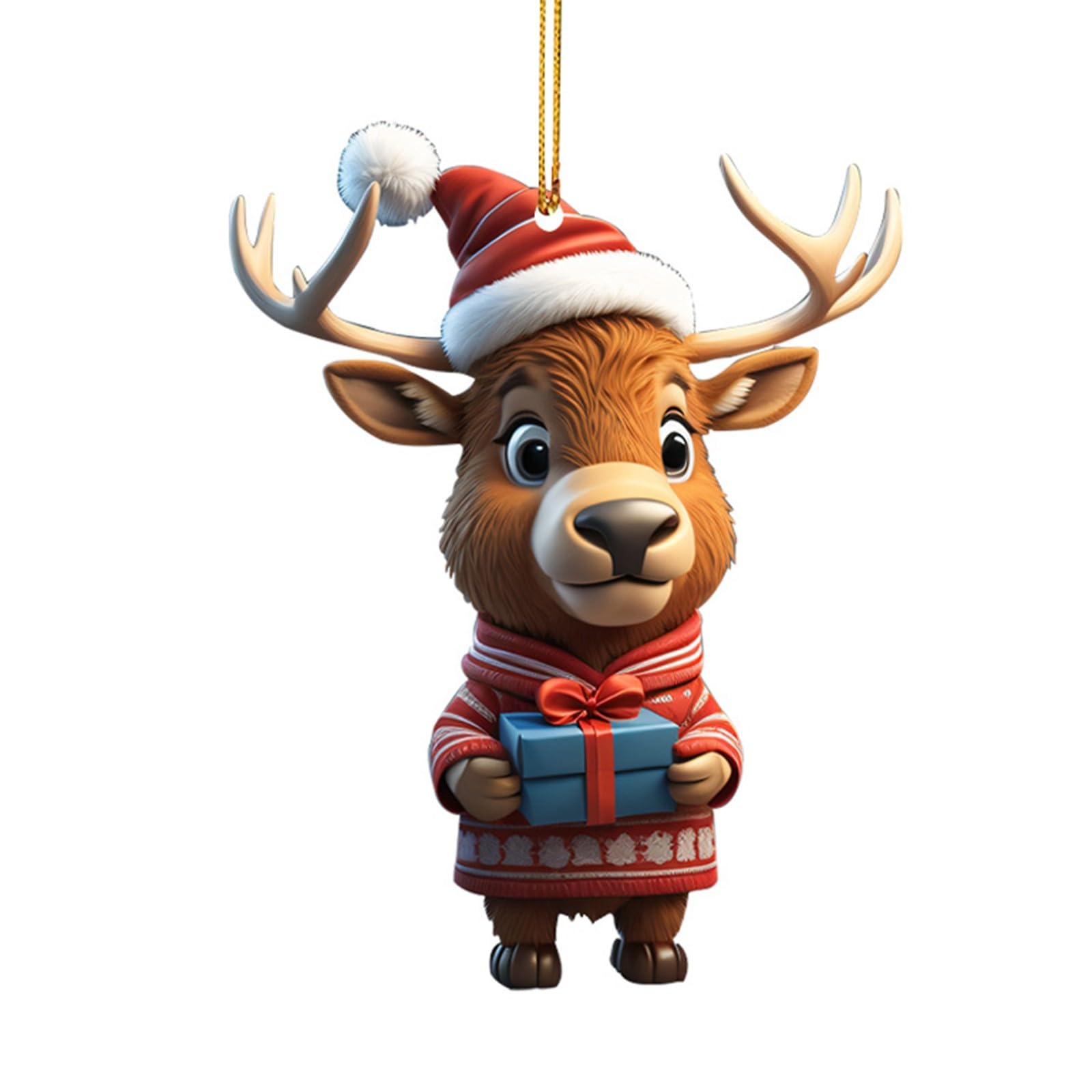 Adorno de Navidad personalizado de reno, decoración de árbol de Navidad, colgantes de árbol de Navidad, adorno colgante de Navidad, decoración colgante de Navidad