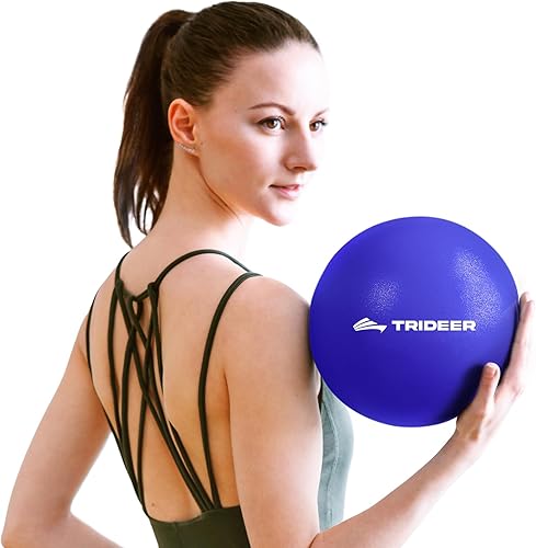 Miniatura 9 de Trideer Pelota de pilates de 9 pulgadas, pequeña pelota de ejercicio con guía de ejercicio, mini bola de yoga para pilates, yoga, entrenamiento de