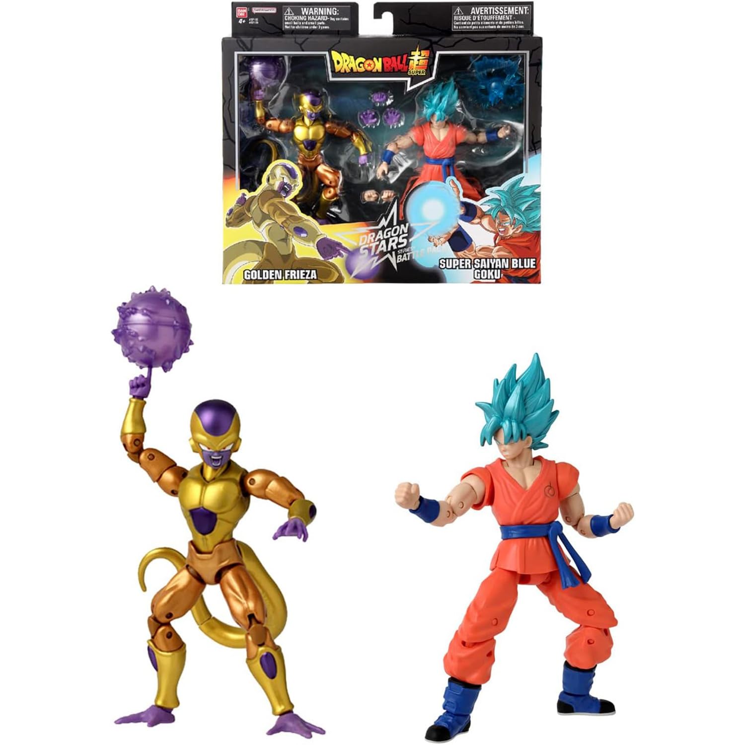 Dragon Ball Dragon Stars Battle Pack | Super Saiyan Blue Goku vs Golden Frieza Action Figures | 2 x 12cm Articulated Dragon Ball Figures | Bandai Dragon Stars Action Figures Anime Gifts and Merch
