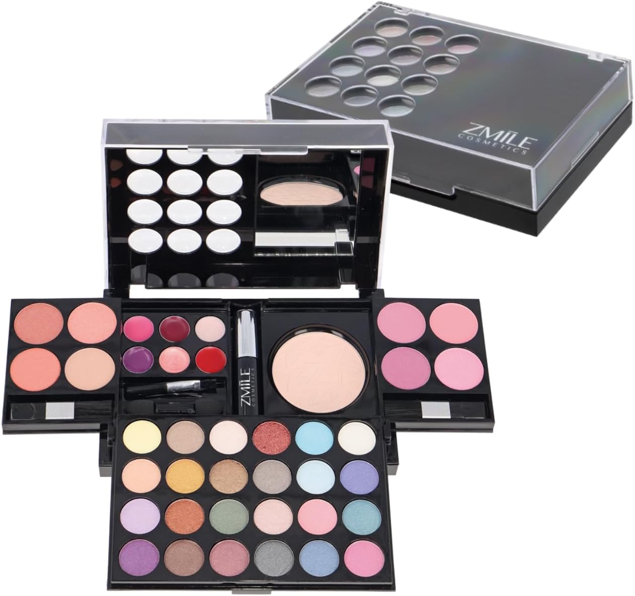 ZMILE CosmeticsAll You Need To Go Beauty Box Vegan Cosmetics with Mirror - Small Make-Up Set for On the Go, for Traveling and as a Gift