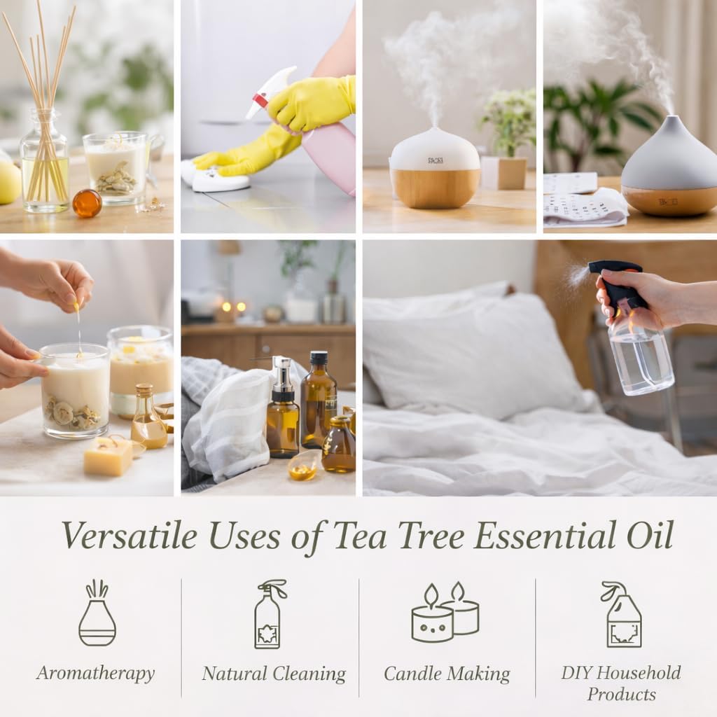 GreenHealth - 16 fl oz Tea Tree Essential Oil (100% Pure & Natural), Aluminum Bottle, Uncut - Image 5