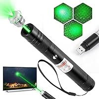 JANHER Long Range High Power Green Laser Pointer - Rechargeable USB Adjustable Focus for Hiking, Presentations, Cat Toy