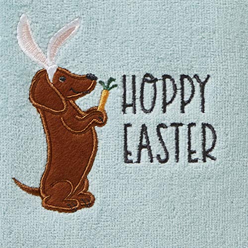 Image of SKL Home Hoppy Easter Hand Towel 2pc Set for Bath /Kitchen /Bar & Gift, Aqua