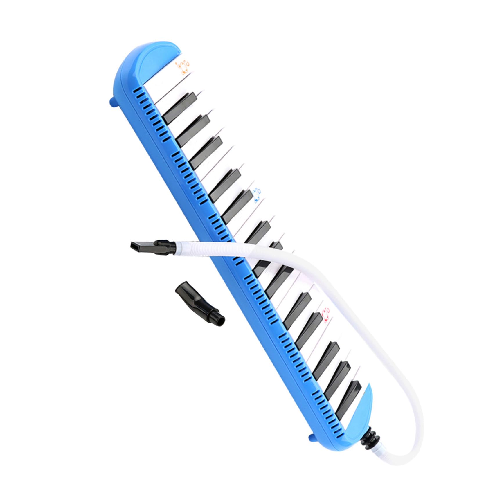 Melodica 32 Tasti per Principianti con Tubo e Bocchino | Strumento a Fiato in Plastica, Design Blu Bianco D119, Adatta a Festa e Performance