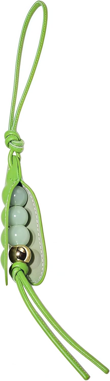 Handmade Pea Charm Keychain, Cute Pendant for Bag, Trendy Accessory for Women