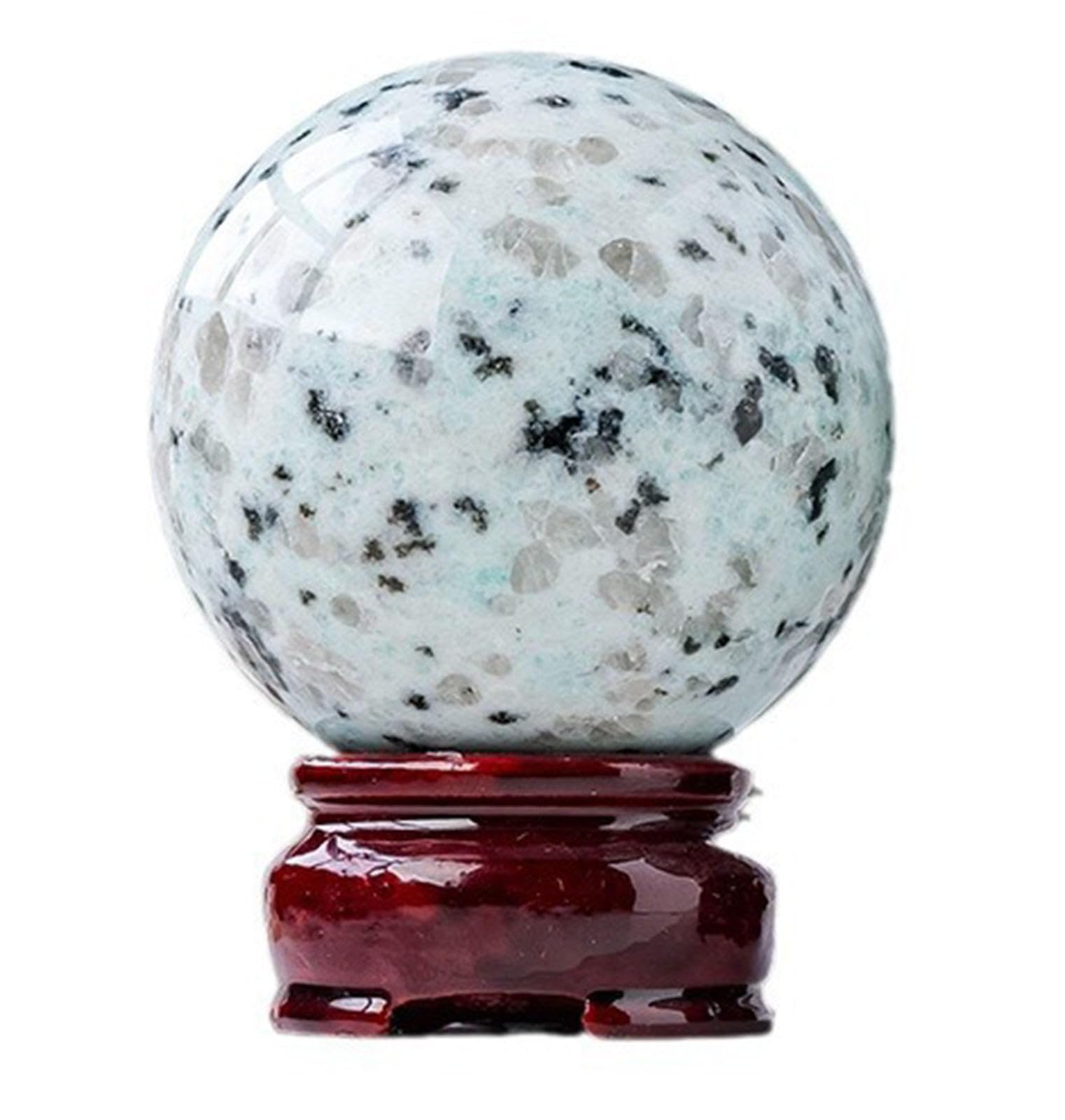 BHBHCPZGR Tianshan Stone Crystal Ball Polished Gemstone Sphere Sculpture Figurine Feng Shui Aura Home Desk Decor,50-55mm