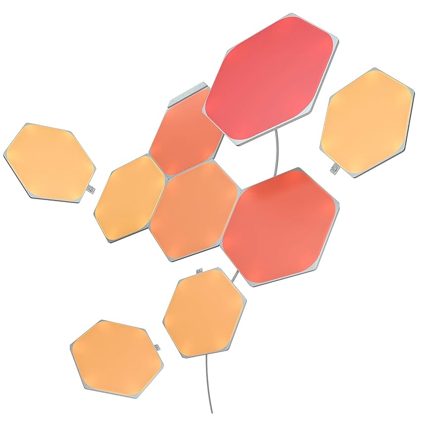 Immagine del prodotto Nanoleaf Shapes Hexagon Starter Kit, 9 Esagoni Luminosi LED RGBW Smart, Applique da Parete Interno Modulari, Luci Led 16M Colori WiFi, Funziona con Alexa, Sincronia Musica e Monitor, Deco e Gaming