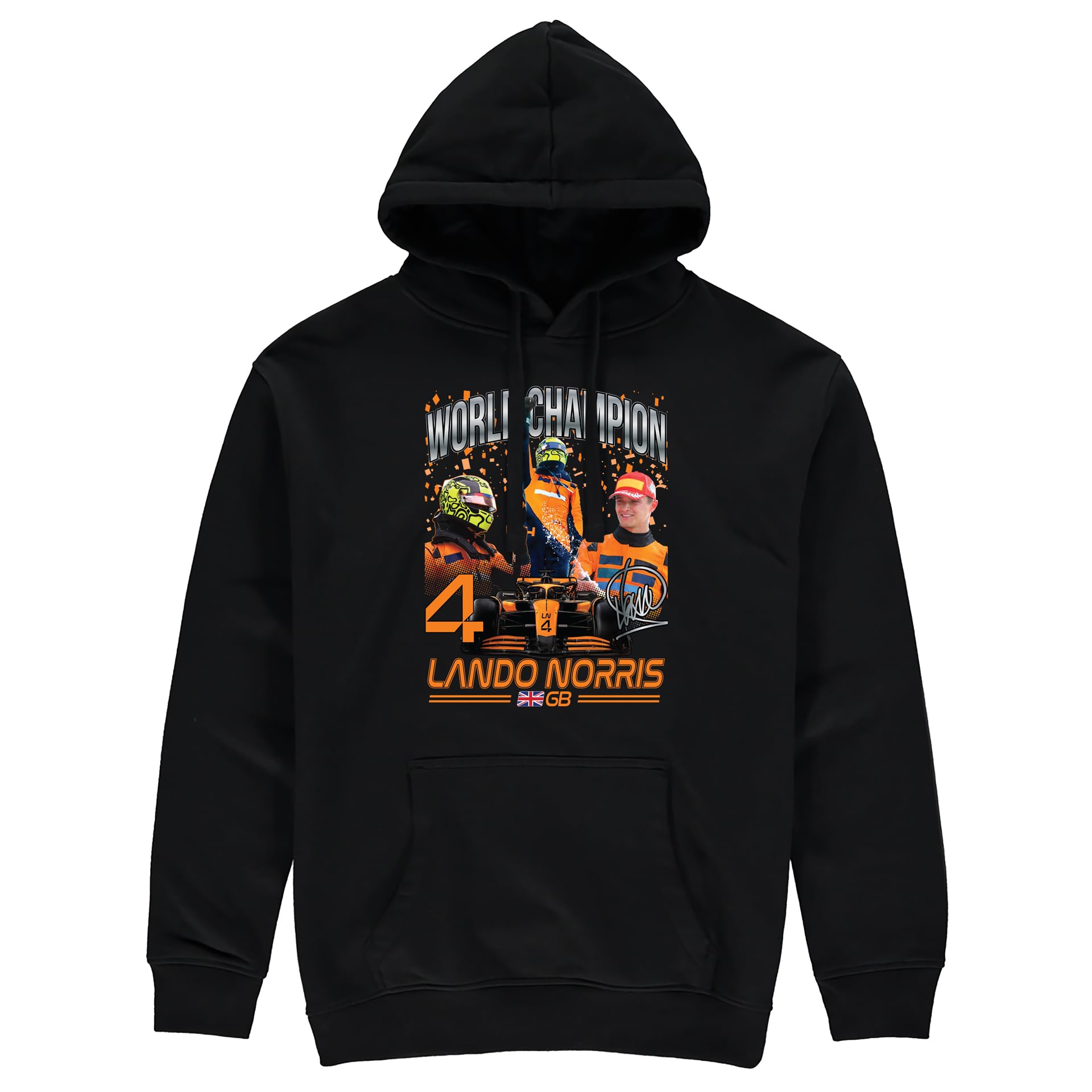 Partisan Unisex Black Norris F1 World Champion Hoodie - (Uk, Alpha, Xxl, Regular, Regular)