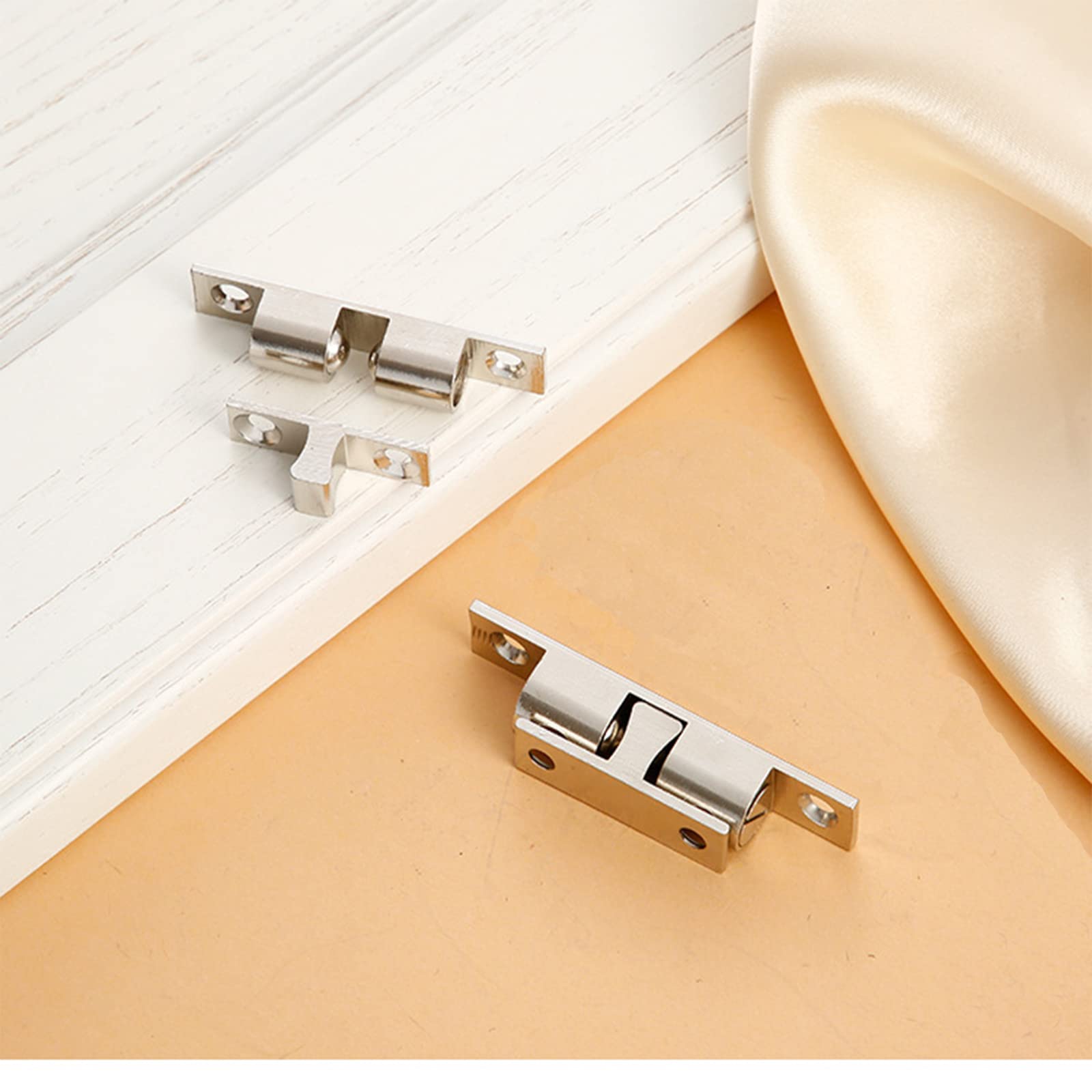 SUNFUA 6 Pezzi Serrature A Sfera Regolabili Per Mobili - Chiusura A Scatto Per Porte Armadi, Cassetti E Cucina - Argento - Foto 5