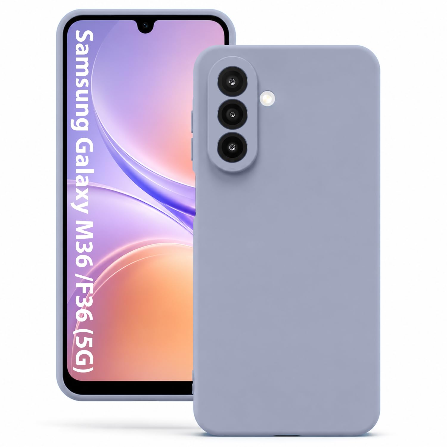 Samsung Galaxy M36/F36 Silicone Case - Shockproof & Grey -1 Samsung Galaxy M36/F36 Silicone Case - Shockproof & Grey -1