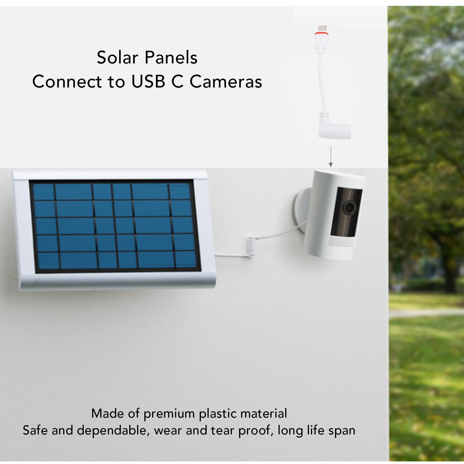 Yunseity Ring Plug to USB-C Adapter for USB C Solar Panels and Plug Cameras Compatible with Stick Up Cam Pro - Image 4